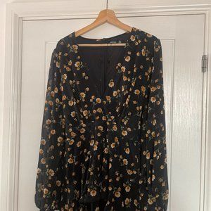 Boohoo long sleeve occasion dress